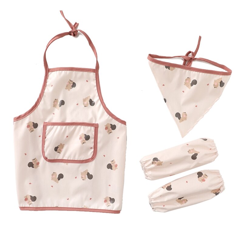 Super Zachte Voeden Slabbetjes Moeder Lunch Voeden Kiel Bib Sleevelet Koken Schort Kind Tuinieren Leveringen: Pink squirrel / 12-36 months