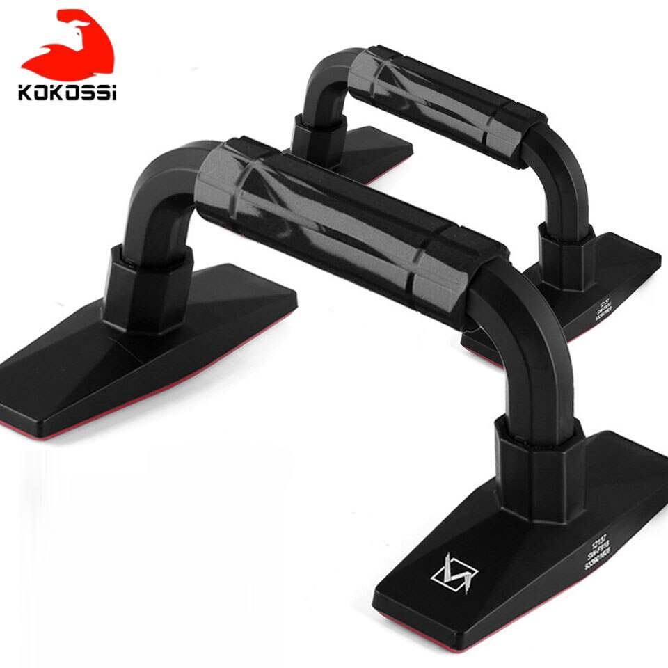 Kokossi 1 par fitness gummi push-up stande stænger til træningscenter bodybuilding muskel øvelser mave bryst push ups håndgreb tog: Grå