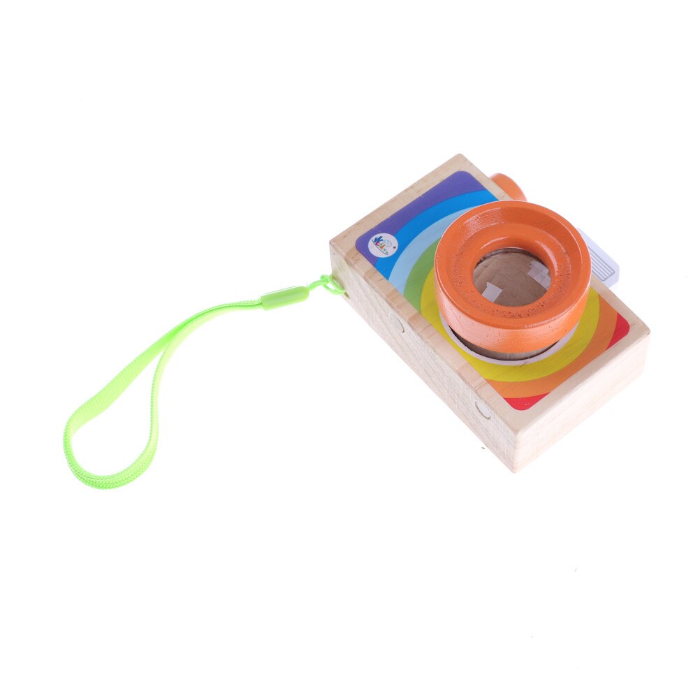 9.5*7*5.5 CM Kinderen Kids Simulatie Houten Camera Educatief Speelgoed Multicolor Caleidoscoop Magic Camera Klassieke Speelgoed