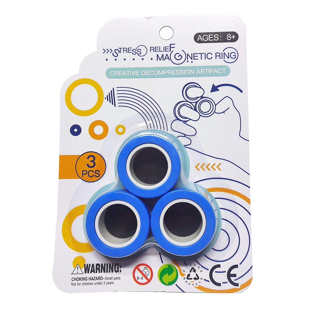 Magnetische Ring Magnetische Vinger Tip Speelgoed Stress Relief Finger Spel Voor Kinderen En Volwassenen: E