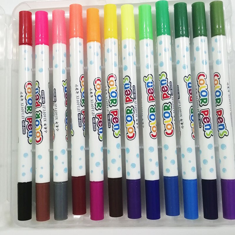 Bolígrafos de dibujo lavables para niños, rotuladores de acuarela, pintura, 24 colores/caja