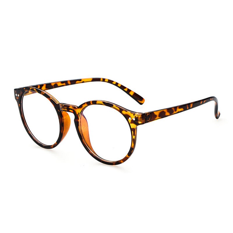 Rbrovo rundt retro brillestel kvinder mænd rundt klart brillestel til kvindelige briller vintage brillestel okular: Leopard