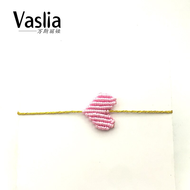 VISALIA heart shaped love lucky rainbow braided bracelet simple trendy ladies thread handmade jewelry best summer charm: Pink