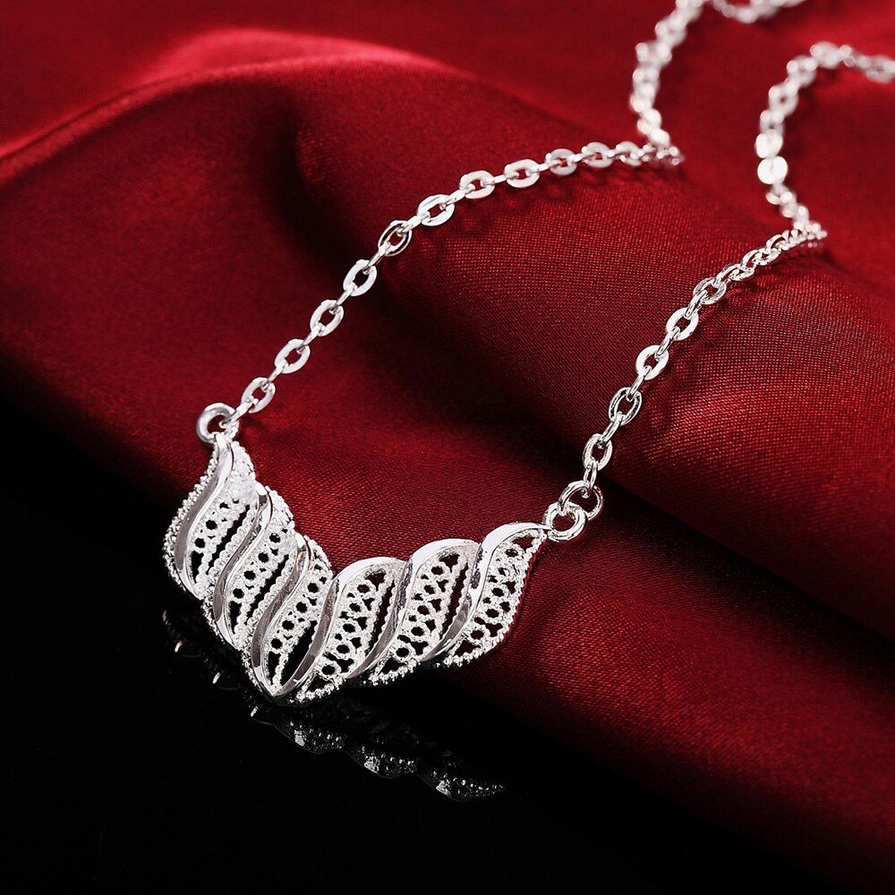 Neue 925 Sterling Silber Schmuck setzt für frauen feine retro blätter halskette ohrringe hochzeit partei braut schmuck