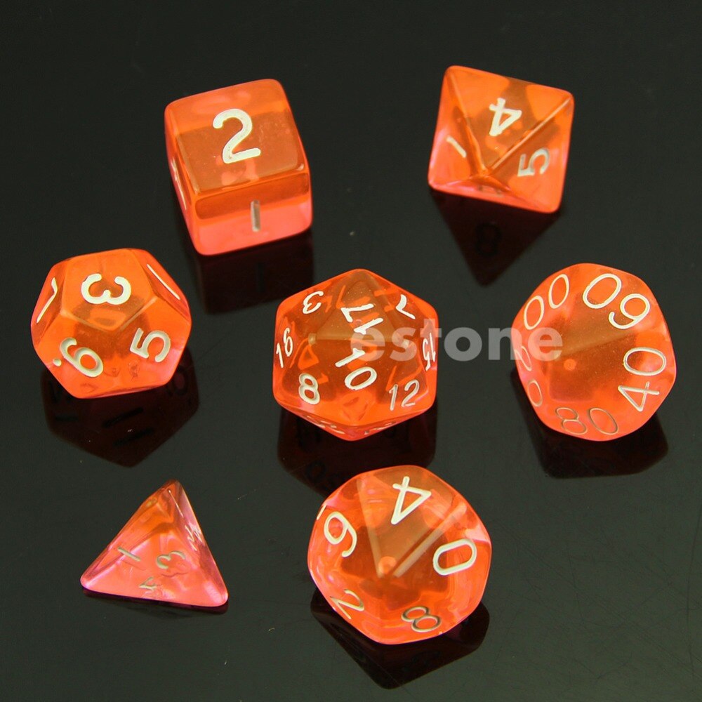 RPG D&D DND Poly Dice Board Game set of 7 sided die D4 D6 D8 D10 D12 D20