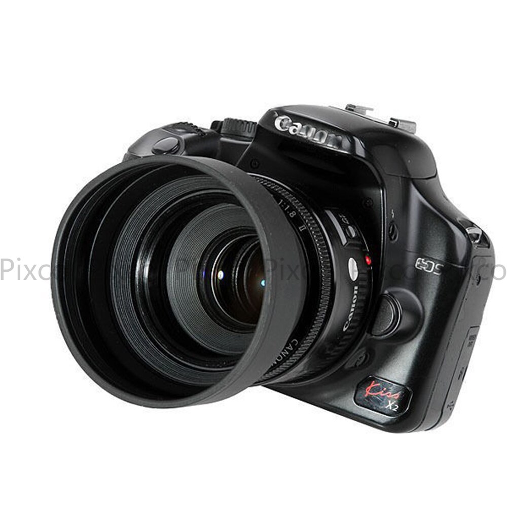 Pixo pour Canon Nikon caméra 58mm 3 in1 58mm 3 étapes effondrement caoutchouc objectif pour Canon Nikon appareil photo