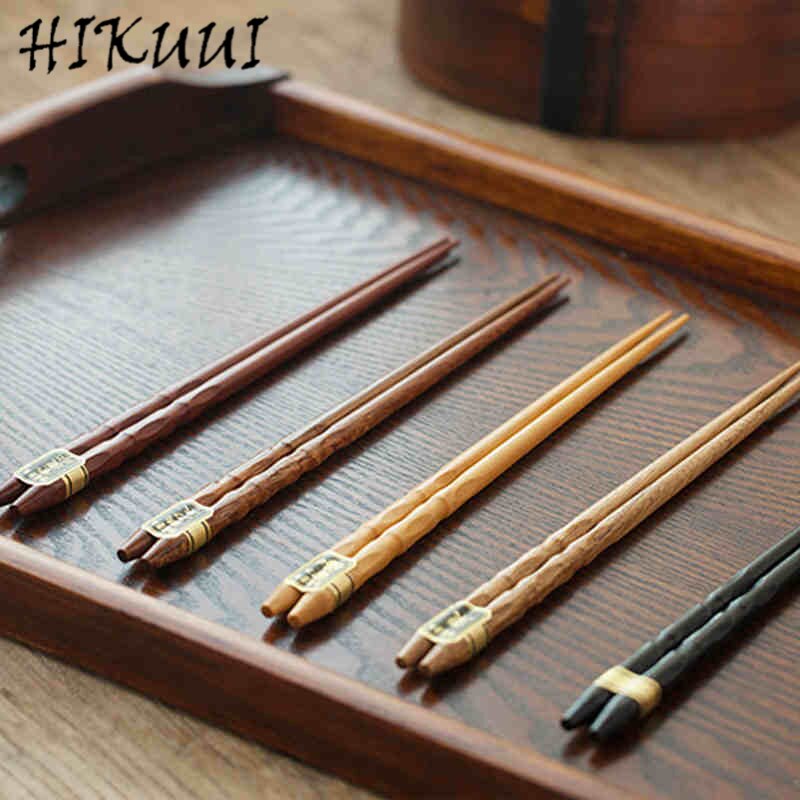 5 Pairs Wooden Tableware Chopsticks Natural 5 Kinds of Wood Sushi Chopsticks Japanese Korea Wooden Chopsticks Food Sticks