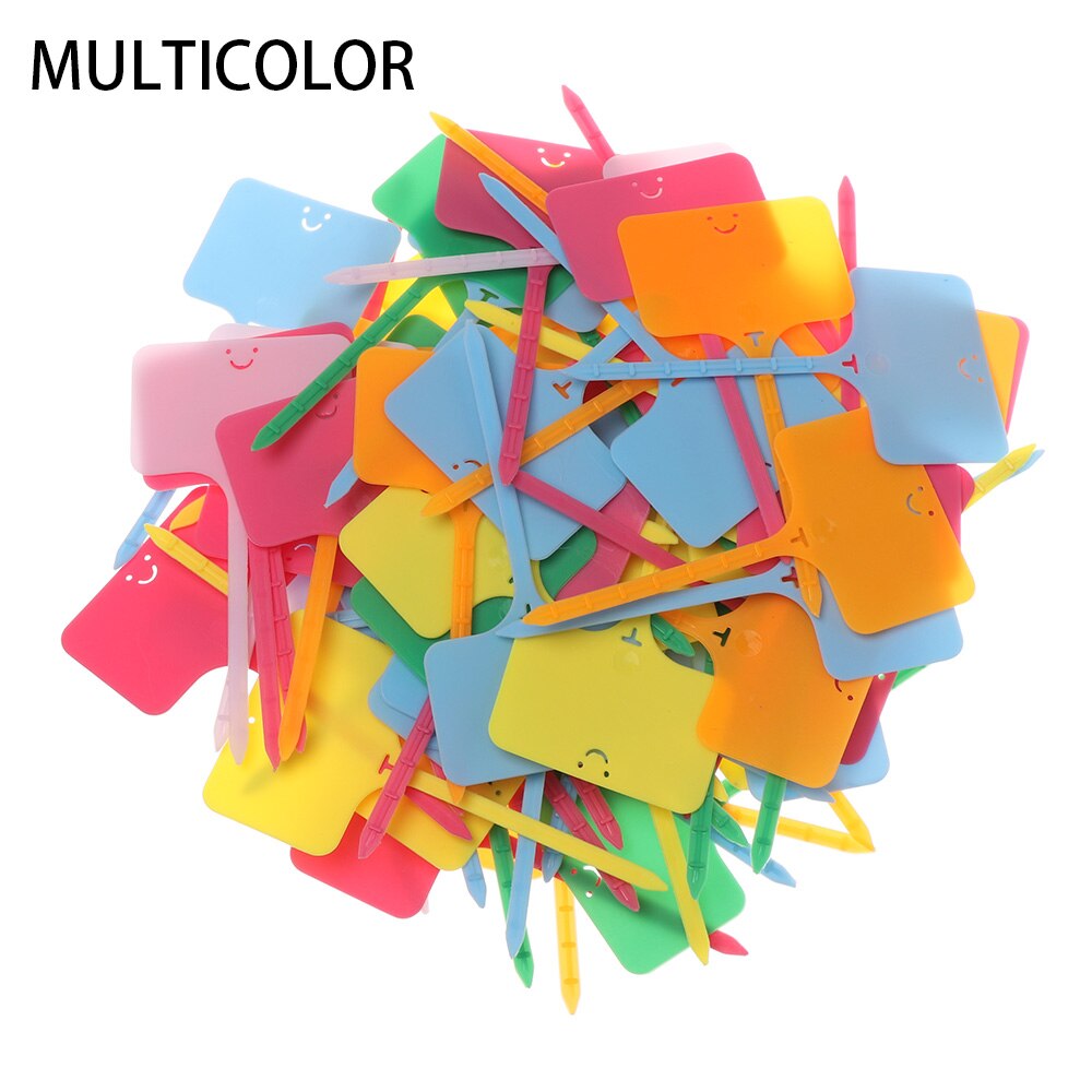 100pcs T Shape Garden Labels Gardening Plant Classification Markers Sorting Seedling Tags Greenhouse Nursery Pots Writing Plate: Multicolor