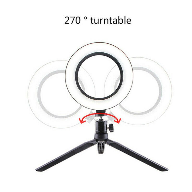 10 ''LED Anello di Luce Della Lampada Selfie Fotocamera Del Telefono Photo Studio Video Con Il Treppiedi Del Basamento Video Dimmerabile