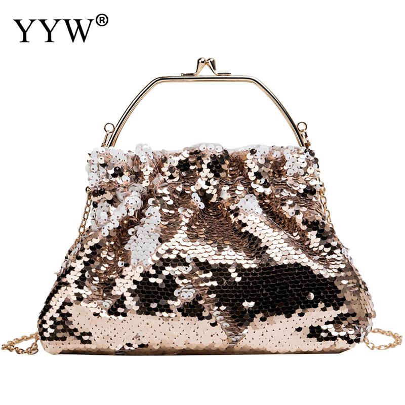 Schwarz Frauen Handtasche Pailletten Pochette Mariage Sack Femme Stil oben Griff Hand Taschen Silber Kupplung Tasche Geldbörsen Und Handtaschen