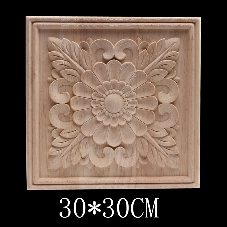 Calcomanía para madera apliques de madera Onlay artesanía de madera tallada decoración sin pintar antiguo largo Floral grande de goma muebles de madera para el hogar: B110-7