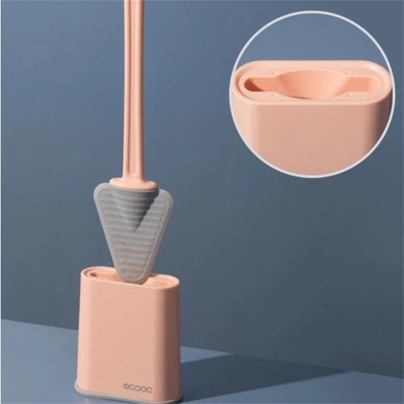 Brosse de toilette en Silicone noir, brosse triangulaire souple, tête debout, outils de nettoyage en profondeur, accessoires de salle de bain durables pour la maison