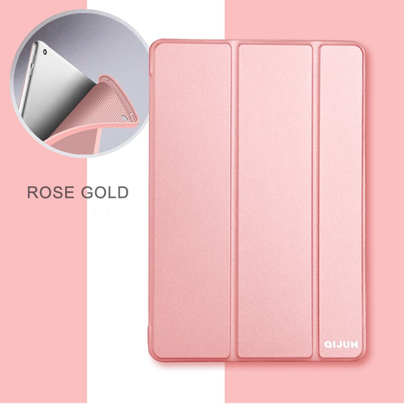Hoesje voor ipad mini 1 2 3 7.9 '' ultradunne leren slimme zachte tpu-achterkant voor ipad mini 2 mini 3 a1489 a1599 zwartblauw: Roségoud