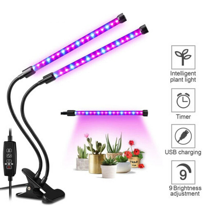 Hydroponic Timing LED Clip Growth Light Plant Lamp Full Spectrum waterproof Indoor Outdoor plant Promote growth lamp grow tent
