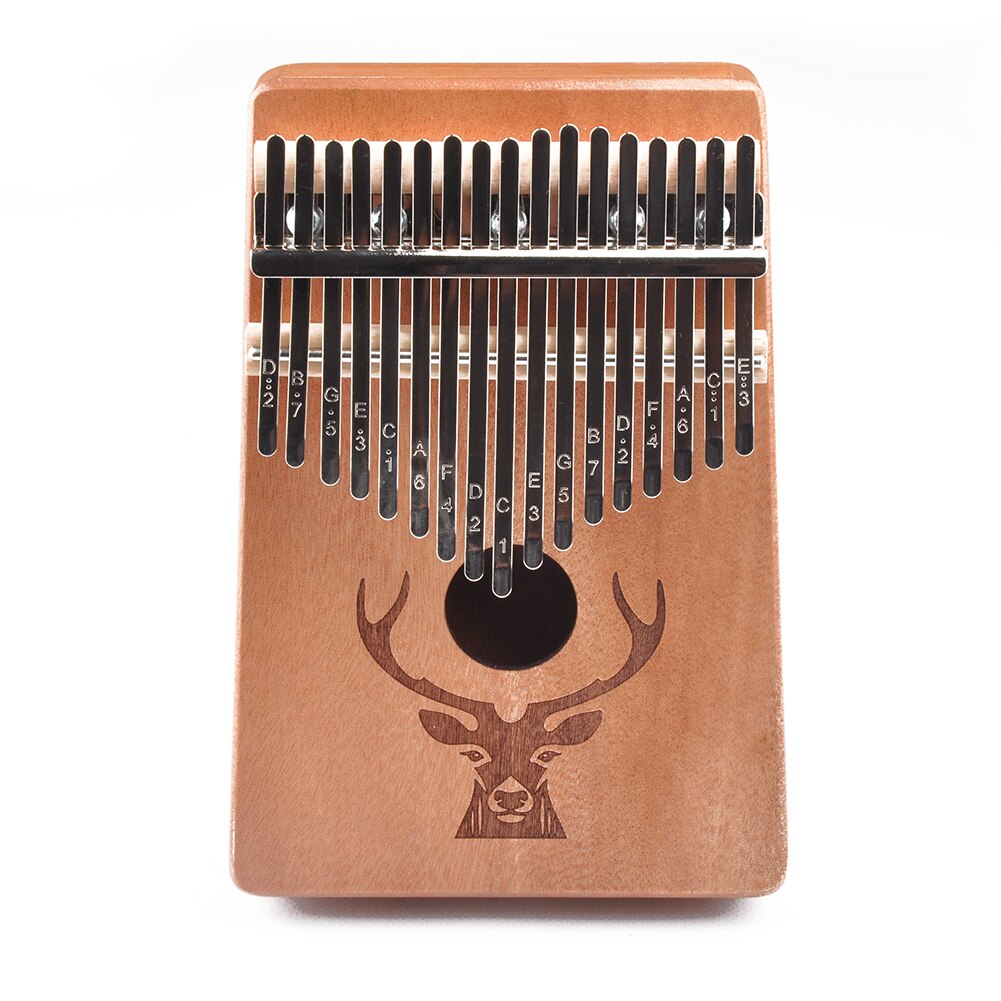 Kalimba-xilófono de caoba de Acacia, 17 teclas, dedo pulgar, Piano, cuerpo Mbira, instrumento Musical para niños, adultos, principiantes