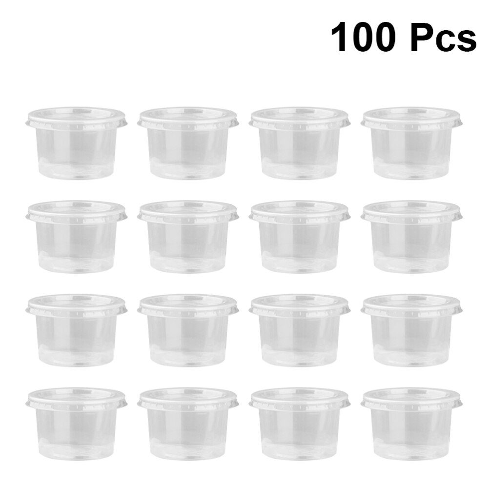 50 Stuks 140Ml Wegwerp Container Clear Portie Cups Kommen Met Deksels Voor Mousses Saus Gelei Yoghurt: Default Title