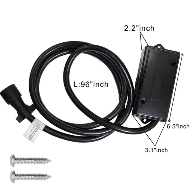 Heavy Duty 7 Way Plug Inline Trailer Cord With 7 Gang Junction Box - 8 Feet,Weatherproof