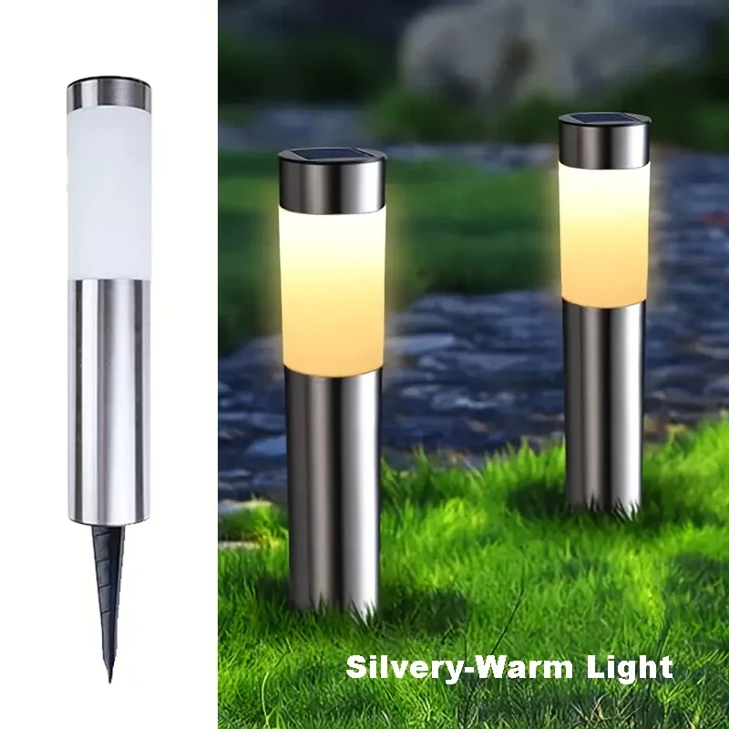 Modern Stainless Steel Solar Pathway Lights Waterproof Outdoor LED Lights Landscape Decorative Lawn Lamps for Garden Walkway: green / 0-5W