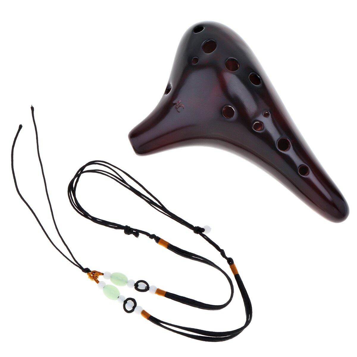 Flauta de Ocarina DE Alto ToneC de 12 agujeros, instrumentos musicales de cerámica ambiental, quemadura ahumada