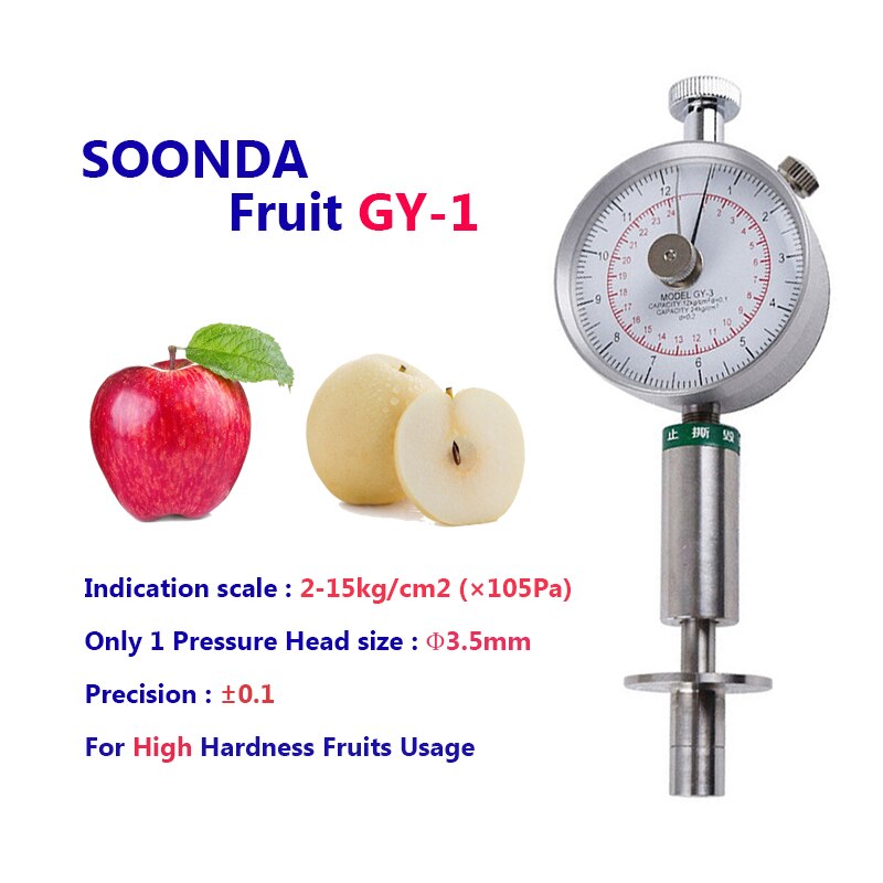 Dial GY-1,GY-2,GY-3 Fruit Hardness Tester Fruit Firmness Determination Banana Apple Strawberry Watermelon Maturity Testing: Durometer Fruit GY-1