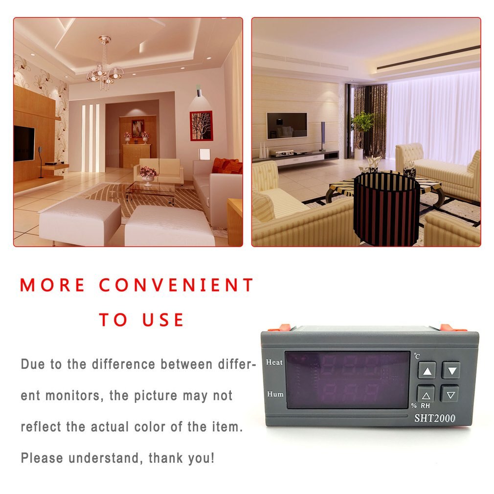 Intelligent digital display temperature and humidity controller heating and breeding greenhouse temperature humidity control: Default Title