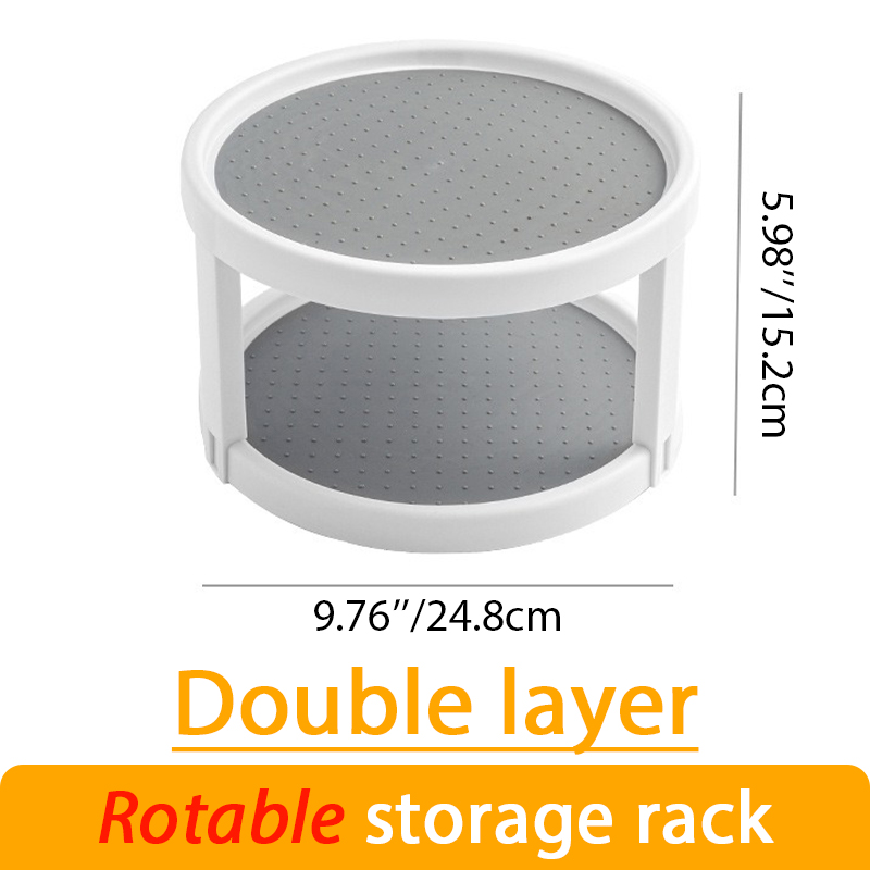 Organizador de especias giratorio de 2 niveles y 10 ", estante giratorio para condimentos para despensa, armario, encimera de cocina, organización superior de mesa: Amarillo claro