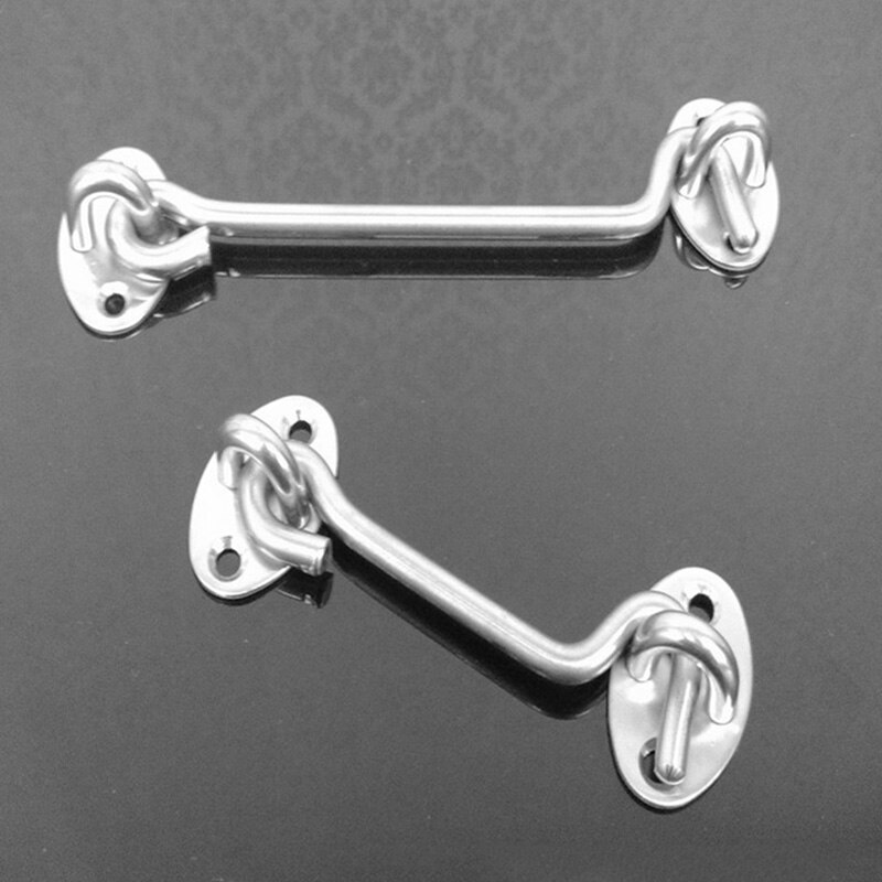 Stainless Steel Window Door Buckle Cabin Hook Eye Latch Lock Silent Holders Catch Lock RERI889