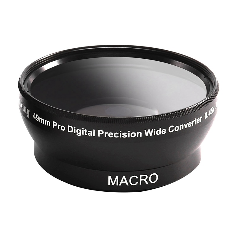 RISE-NEWYI Digital Lens Replacement 49mm 0.45X WIDE Angle + Macro Conversion LENS 49 0.45 Black