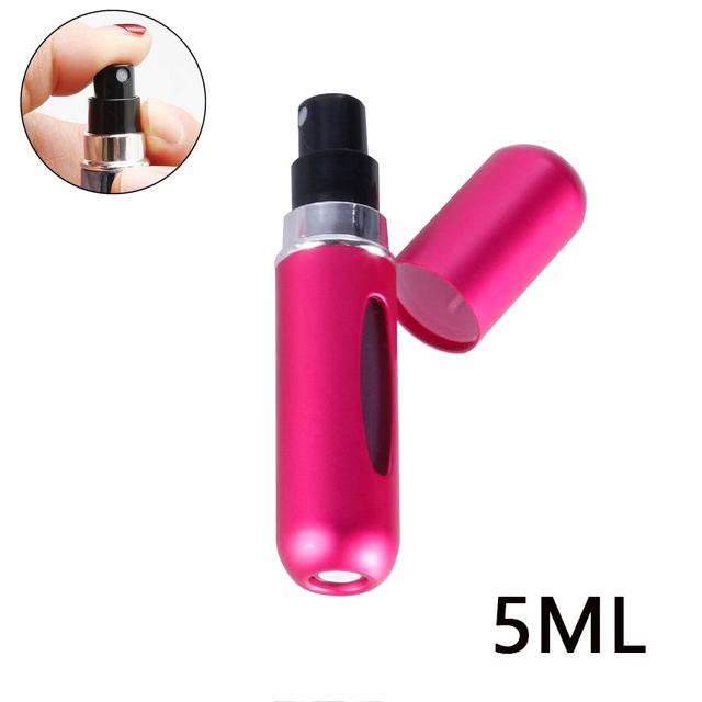 8/5 ml Parfümzerstäuber, tragbarer Flüssigkeitsbehälter für Kosmetika, Reisen, Mini-Aluminium-Spray, Alkohol, leere nachfüllbare Flasche: Brown