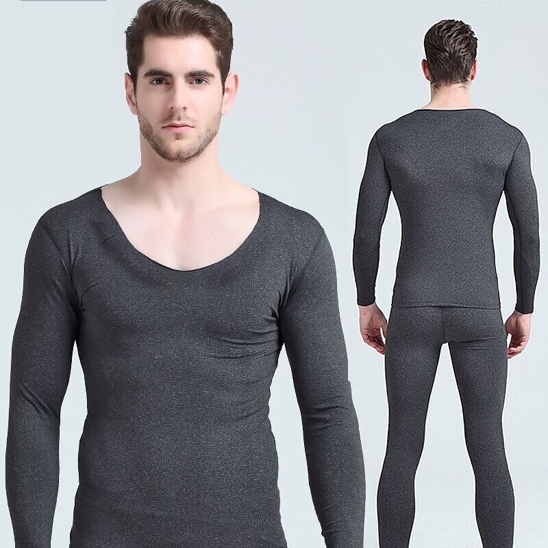 Winter Thermal Underwear Long Johns Men Male Thermal Underwear Men Set Thermal Underwear Winter Warm Long Johns Warm Sleep 4XL: Gray / XXL