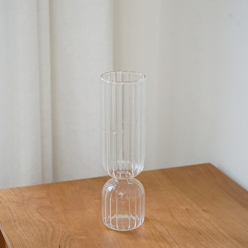 Florero de vidrio para el hogar, florero moderno para plantas hidropónicas, decoración de vidrio transparente, arreglo de flores, terrario, decoración, florero hidropónico: 02-glass vase