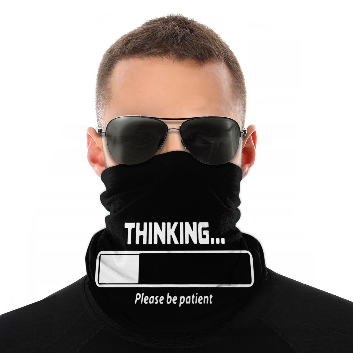 Thinking Progress Bar Cool All Sizes Black Print Funny Lowest Price Rap Scarves Bandana: Default Title