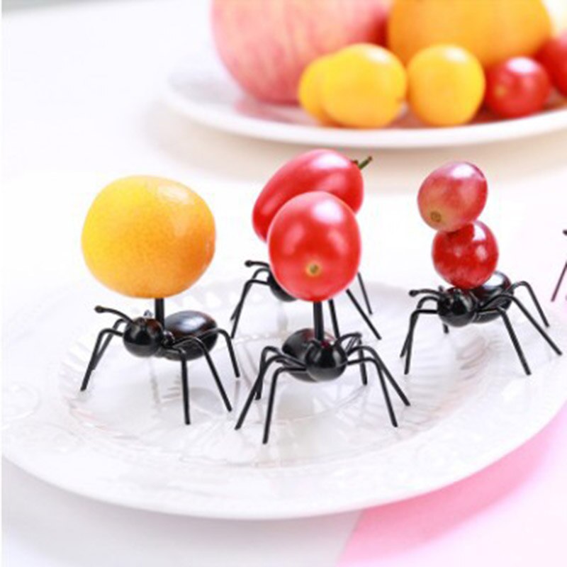 12 stk/sæt myretandstikkere køkkenværktøj dyreplast dessertgafler dekorativt køkken bar børnedessert frugtgaffel
