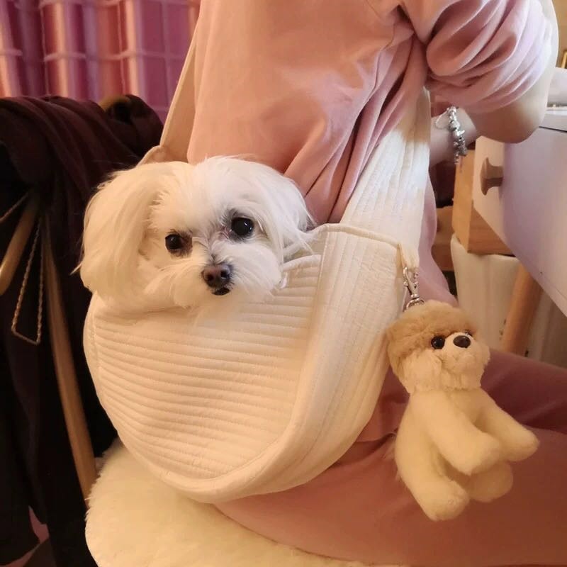 Fait à la main chien transporteur en plein air voyage sac à main toile unique sac à bandoulière fronde respirant confort voyage fourre-tout sac à bandoulière