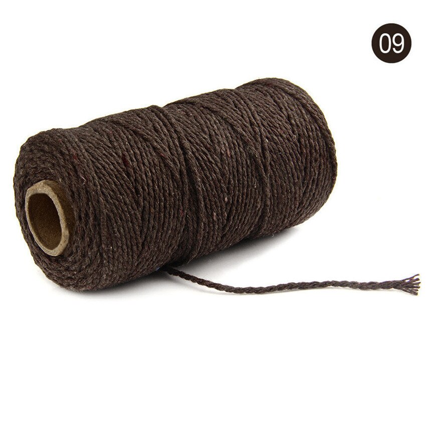 Cordon torsadé en coton 2mm, cordelette pour macramé artisanal, accessoires décoratifs pour bricolage artisanal, fait à la main, 0507 #: I