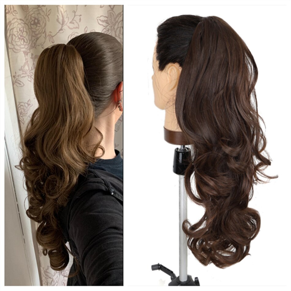 Synthetic Claw Ponytail Long Body Natural Wave 20Inch 180g High Temperature Fiber For Women By Yaki Beauty