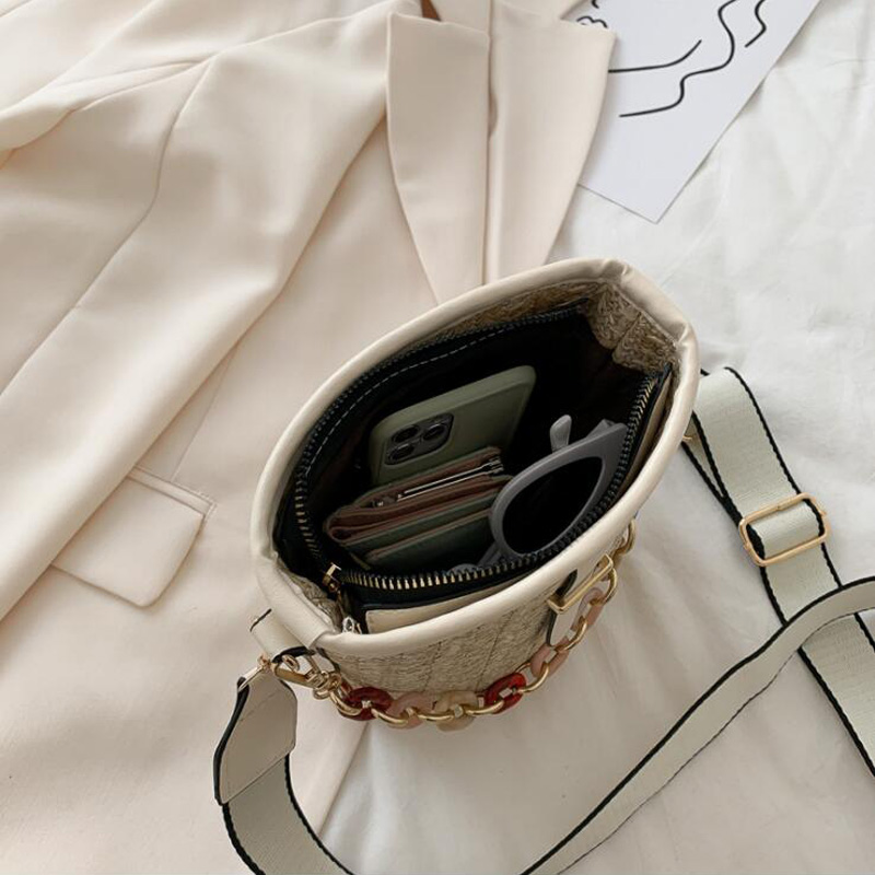 Zomer damestas breien emmer schoudertas casual kleine crossbody tassen chai dames handtassen