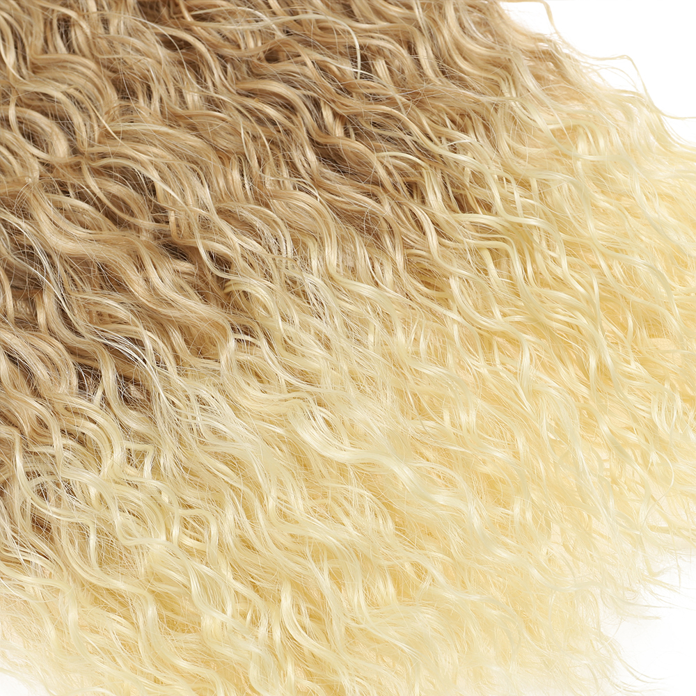 Synthetic Curly Hair Bundles Water Wave Hair Extension 1PCS/Pack 50g red-orange Color Gold Heat Resistant Fiber Kinky Curly Hair: 4/30HL / 26inches