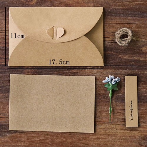 17.5 x 11cm 1pc kraftpapper kuvertpåsar vintage kuvert för kort scrapbooking brevpapper kuvert: L silverblomma