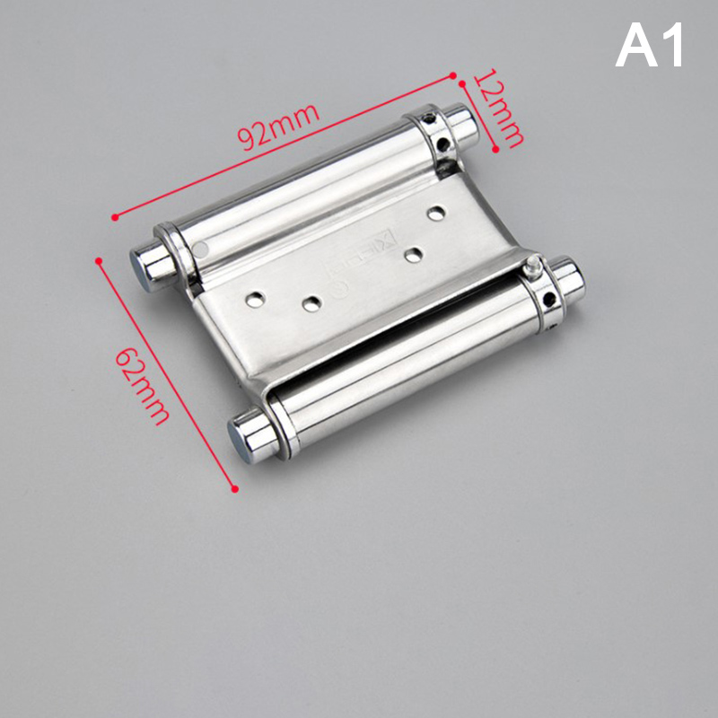 1pc Double open spring hinge Stainless steel two way free door hinge cowboy: WHITE