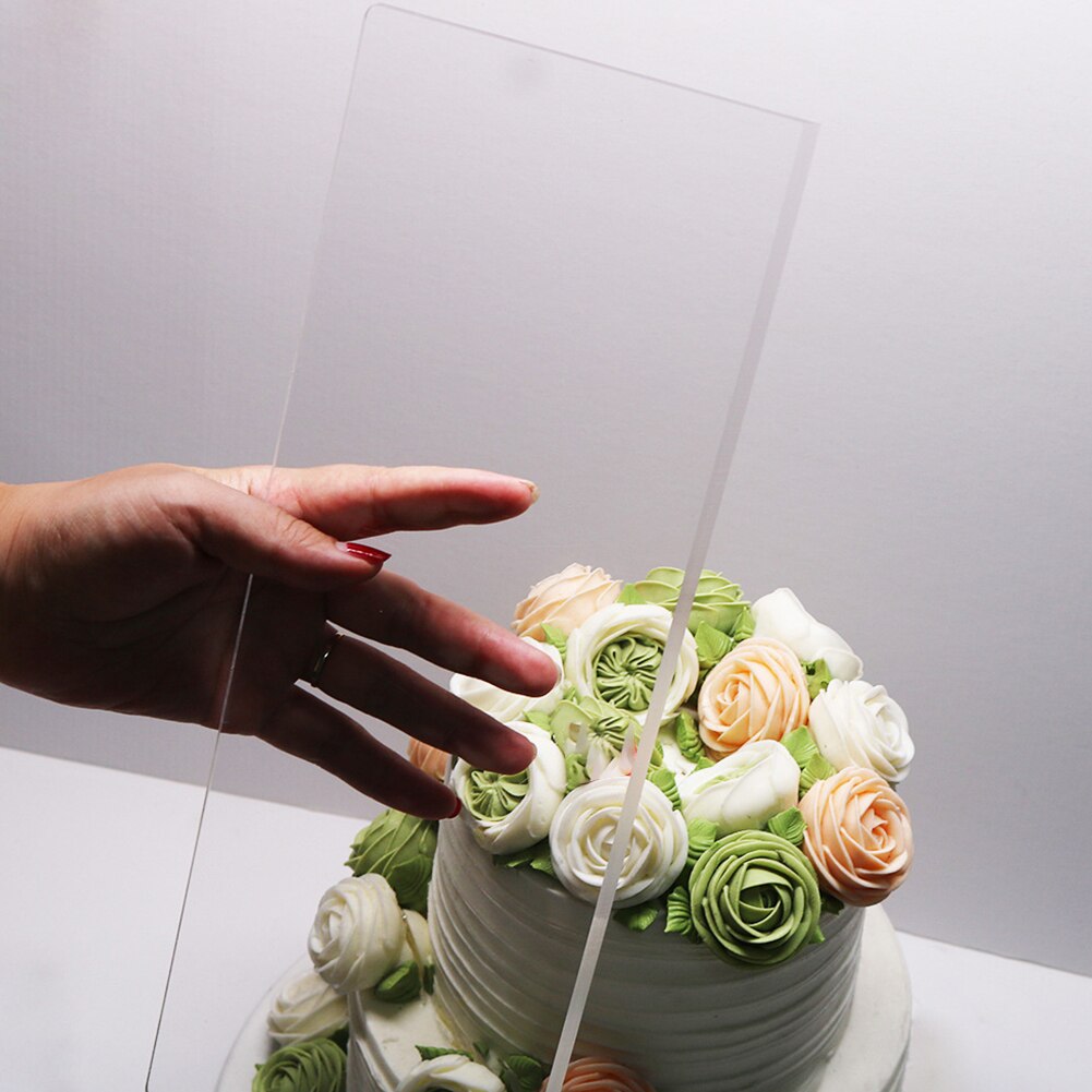 8/10/12/14 inch Transparent Cake Cream Scraper Cake Making Scraper Rectangular Acrylic Cake Baking Tool
