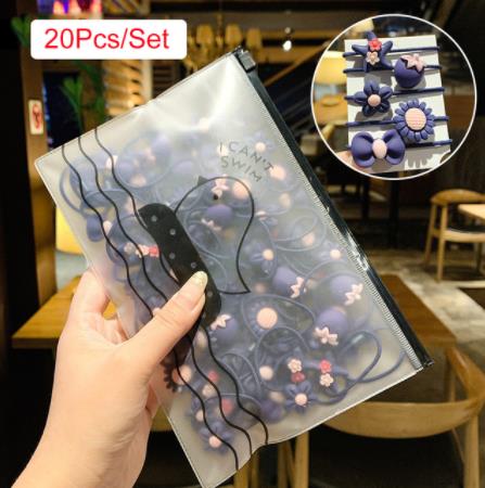 20/40Pcs Meisjes Haaraccessoires Geschenkdoos Elastische Haarbanden Bloem Clip Bows Hoofdband Haarband Leuke haarbanden Voor Kinderen: D