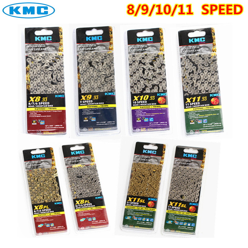 Kmc ketting x8 x9 x10 x10sl x11 x11sl goud zilver ketting mtb road fiets voor shimano ketting 8 9 10 11 SPEED 116L chain fiets