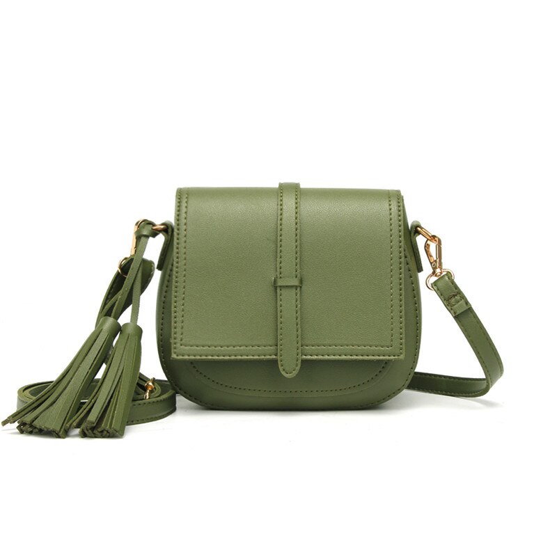Vrouwen Schoudertassen Pu Lederen Tas Toevallige Kleine Vrouwelijke Crossbody Tas Met Kwastje Reizen Voor Dames Meisjes: Green