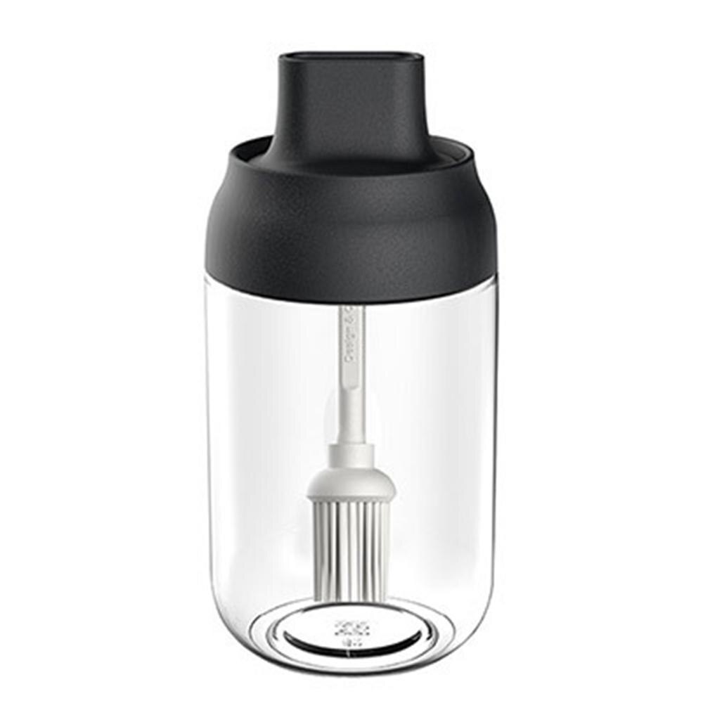 Récipient à condiments en verre hermétique boîte d'assaisonnement sel sucre huile miel bouteilles de stockage avec cuillère et couvercle pots à épices de cuisine: Blk Oil Jar 250ml