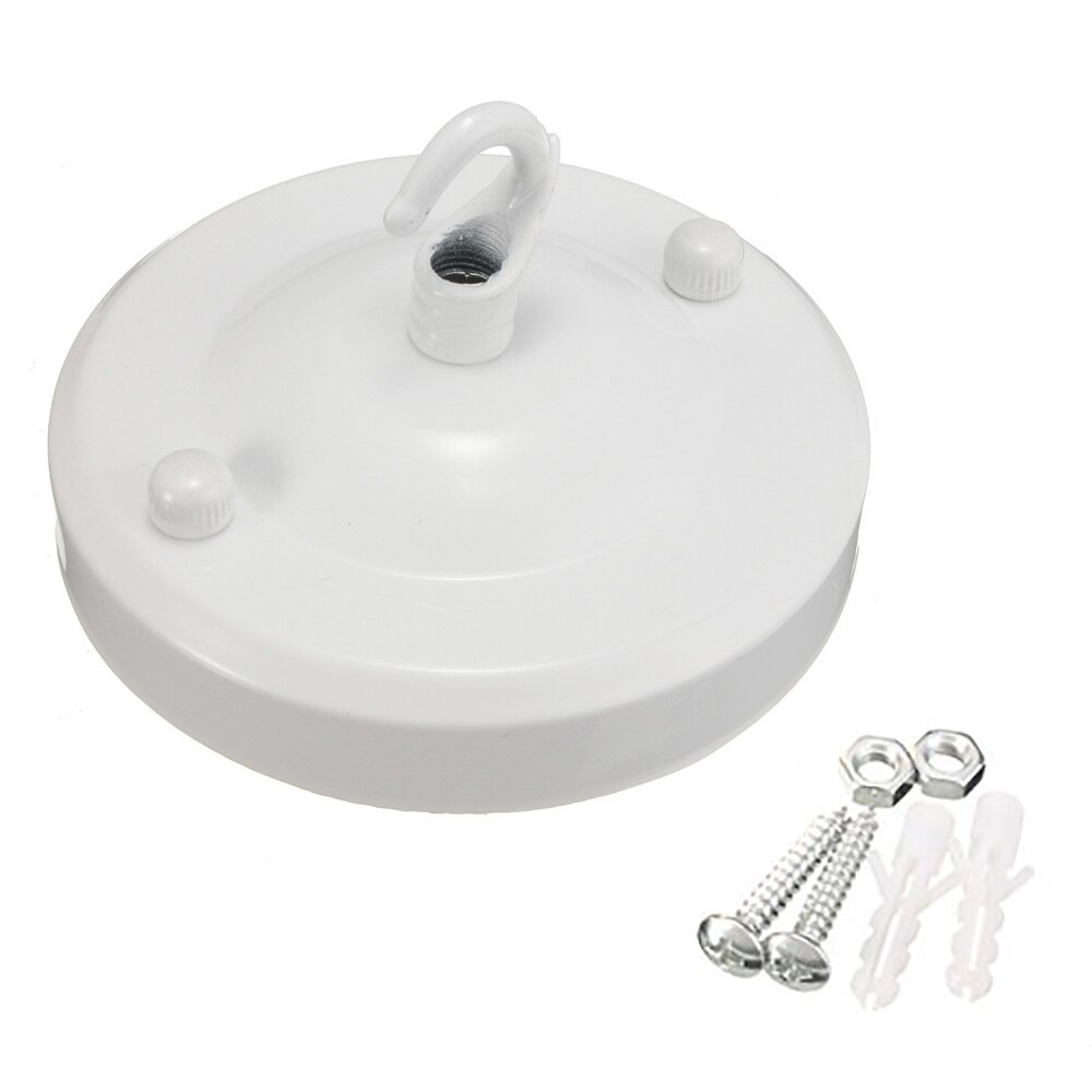 1/2/4 stücke Jahrgang Eisen Decken Rose Haken Platte Halfter DIY Anhänger Lampe Dekoration retro Decke Halfter für Leuchte D40: Weiß / 1 Pack