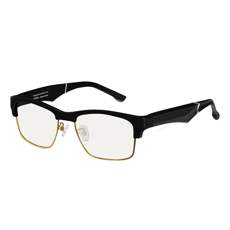 K2 lunettes intelligentes sans fil Bluetooth appel mains libres o oreille ouverte Anti-lumière bleue lentilles lunettes: Gold