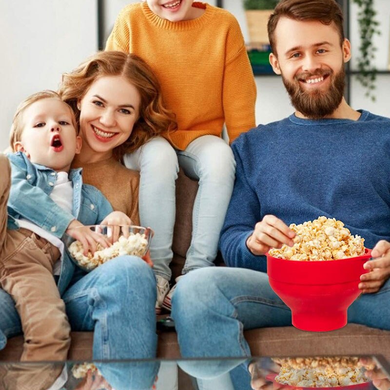 Recipiente plegable de silicona para palomitas de maíz, recipiente para palomitas de maíz, sin BPA, Apto para lavavajillas, para el hogar, yu-home