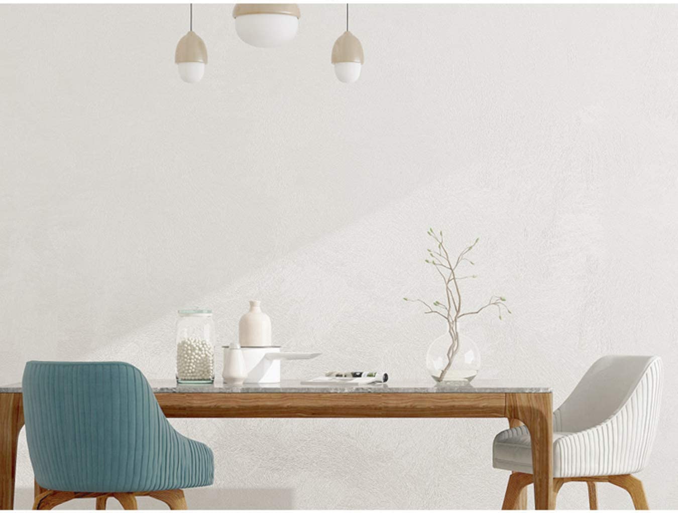 Papel tapiz autoadhesivo de Color sólido blanco, película de vinilo extraíble en relieve, despegar y pegar, Blanco/Negro/rosa/azul/plateado