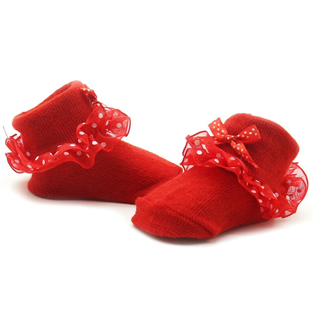 Nette Mädchen Spitze Rüschen Rüschen Socken Babys Süße Großen Bogen Prinzessin SchöNe Baumwolle Kurze Socken